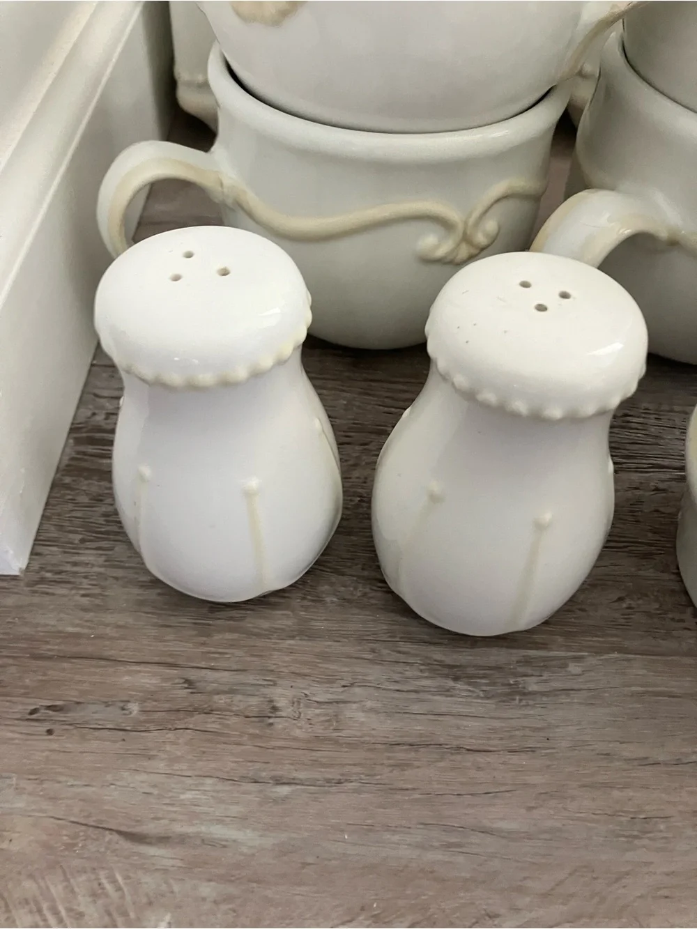 Princess House Cream Ceramic Canister and Serveware Collection